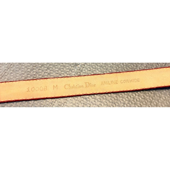 Christian Dior Red Woven Braided Leather Belt Medium Aniline Cowhide Vintage - Picture 2 of 10